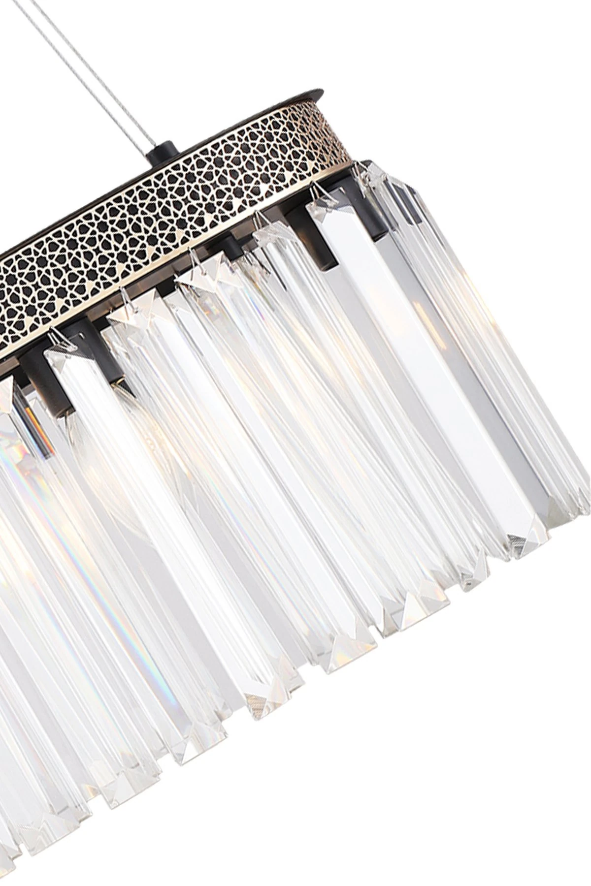 Altemura Avize Elips Taşlı Siyah