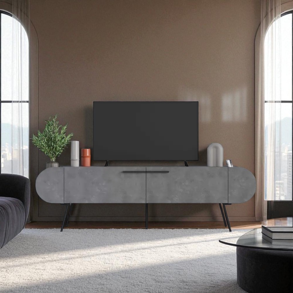 Tv Sehpası Kapsül Retro Gri 195*57,5cm