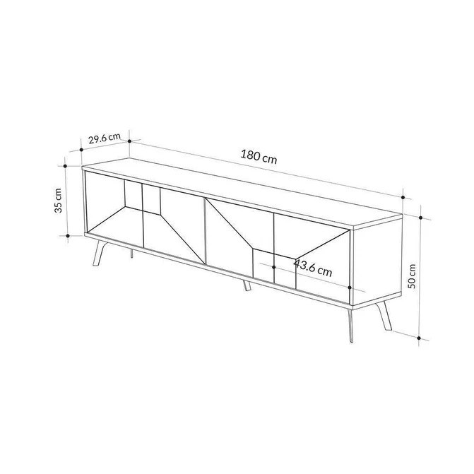 TV Sehpası Dune Beyaz 180*29,6*50cm