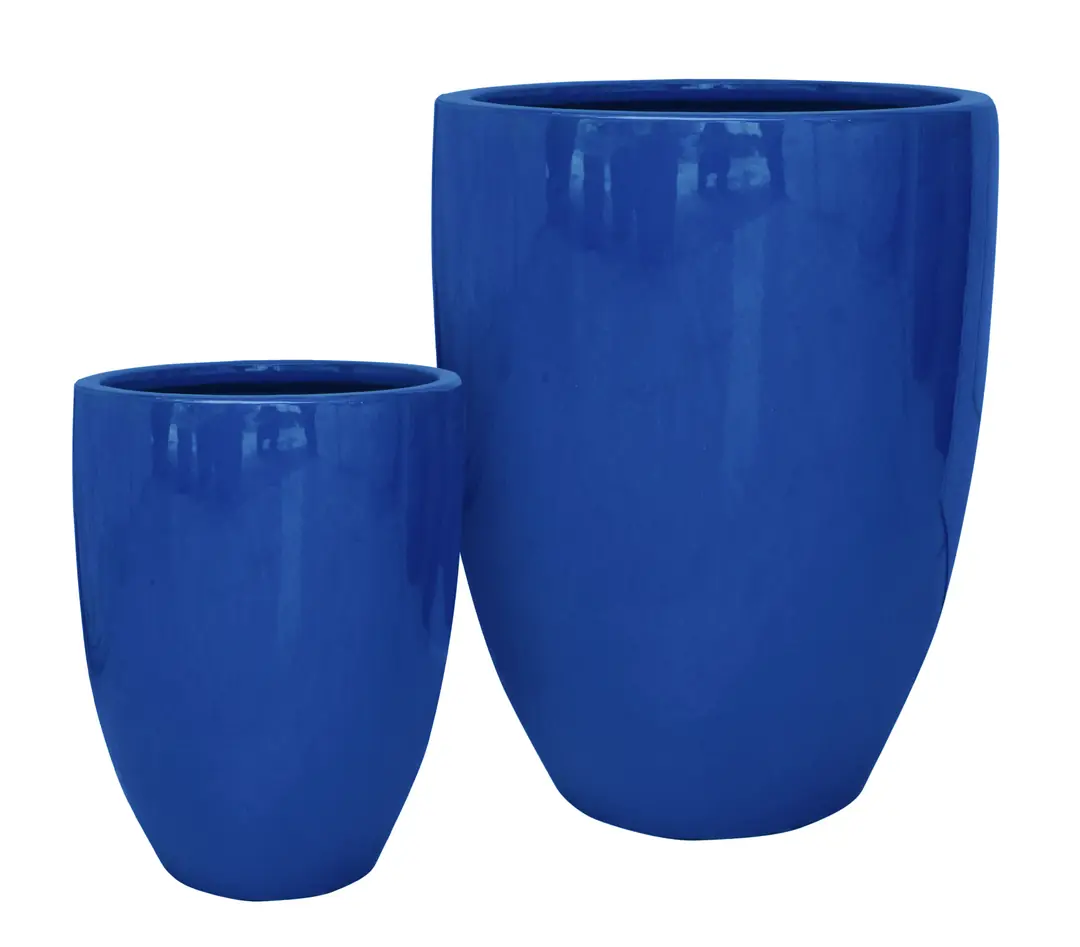 Pot Soil Set of 2 Blue Ø43-29cm
