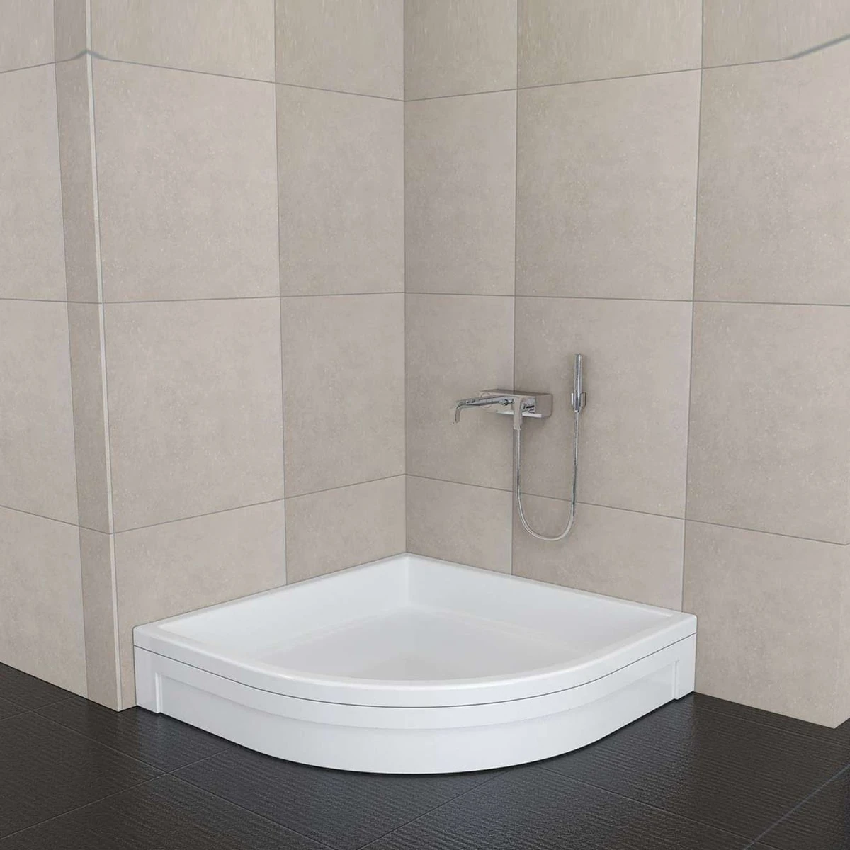 Duş Teknesi Oval 90*90*15cm Panelli