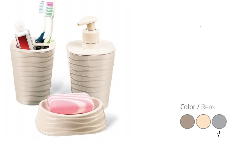 Welle Banyo Seti 3lü Gri