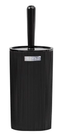 Wc Fırçası Mina Yuvarlak Çizgili Siyah