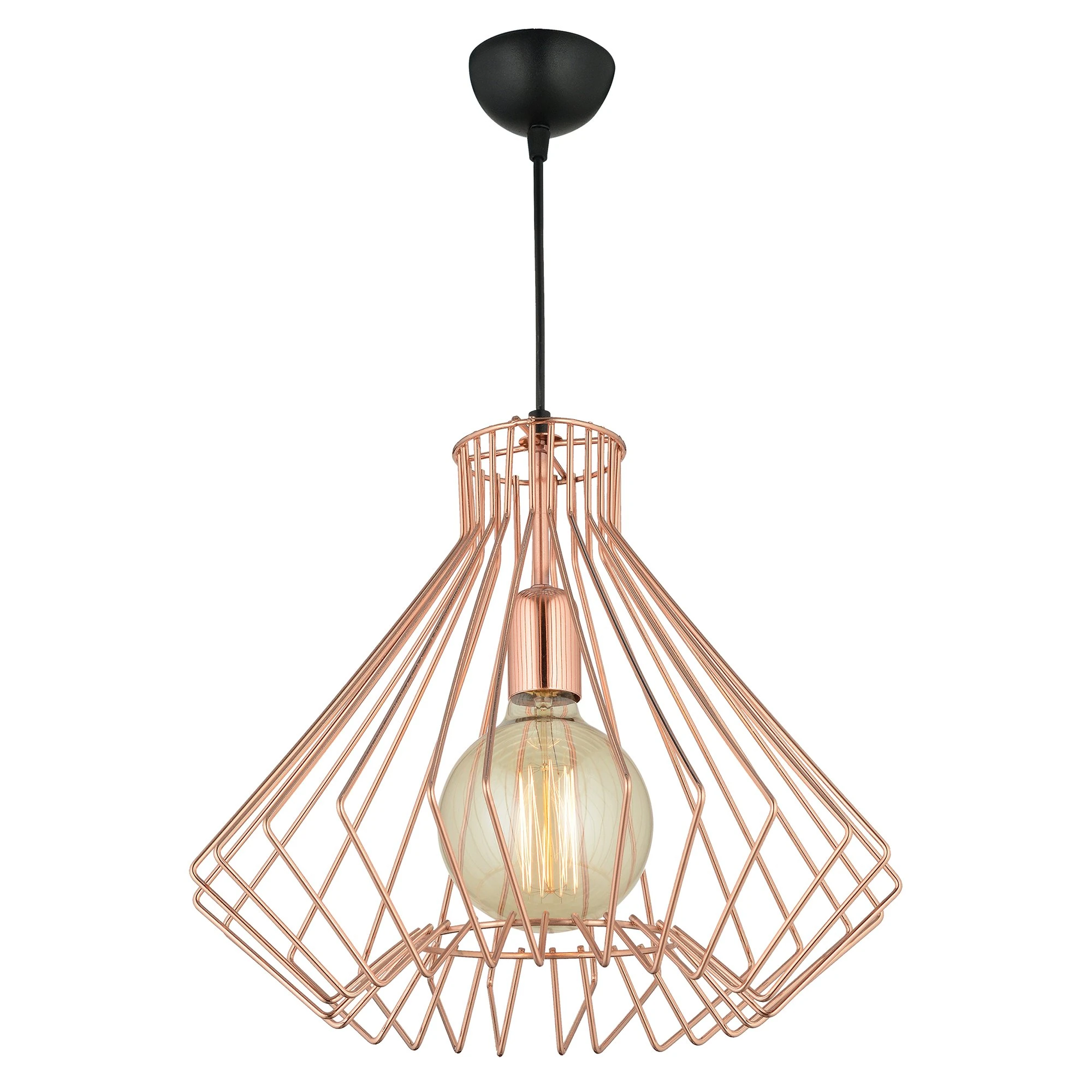 Nero Teklı Sarkıt Avize Bakır