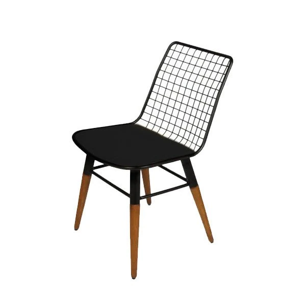 Nehir Kolsuz Sandalye Siyah- Siyah Minder AhşapAy