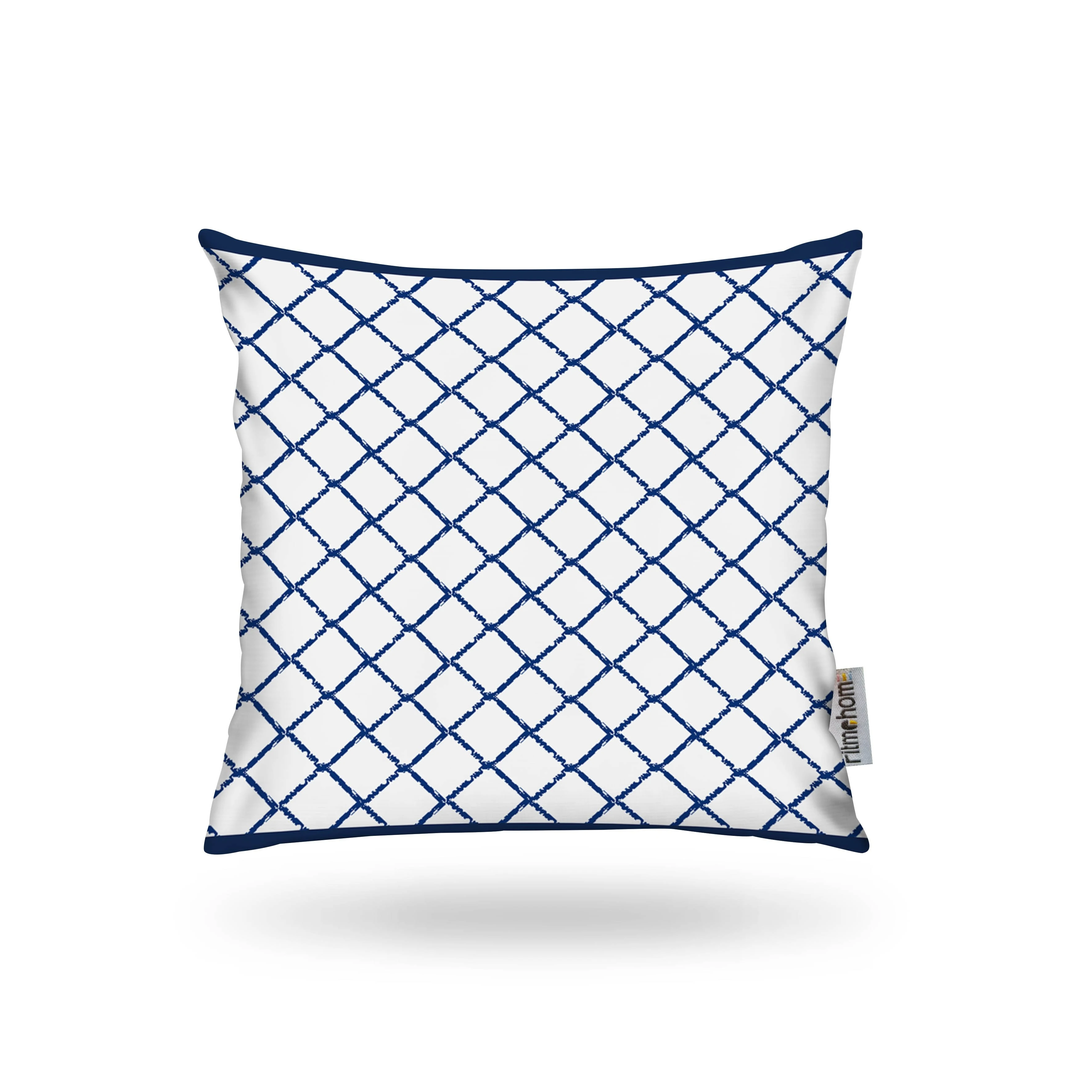 Kırlent Kılıfı İsk. Desen Beyaz-Mavi 43x43cm