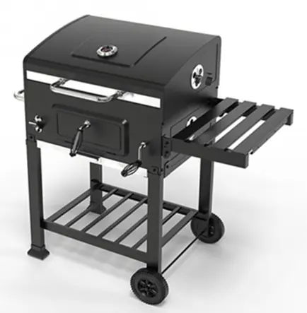BBQ With Wheeled Shelf Black 102x65x102cm FT01-1