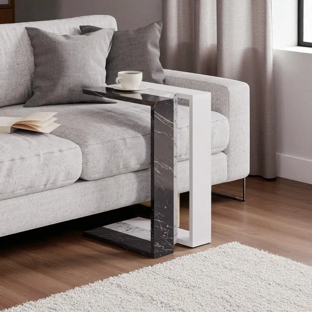 Yan Side Table Muju C Bendir-Carrara-White 57*40*30cm