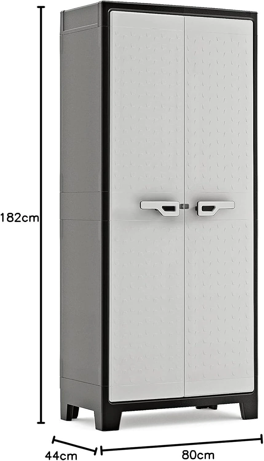 TİTAN Uzun Dolap Gri/Siyah 80*44*182