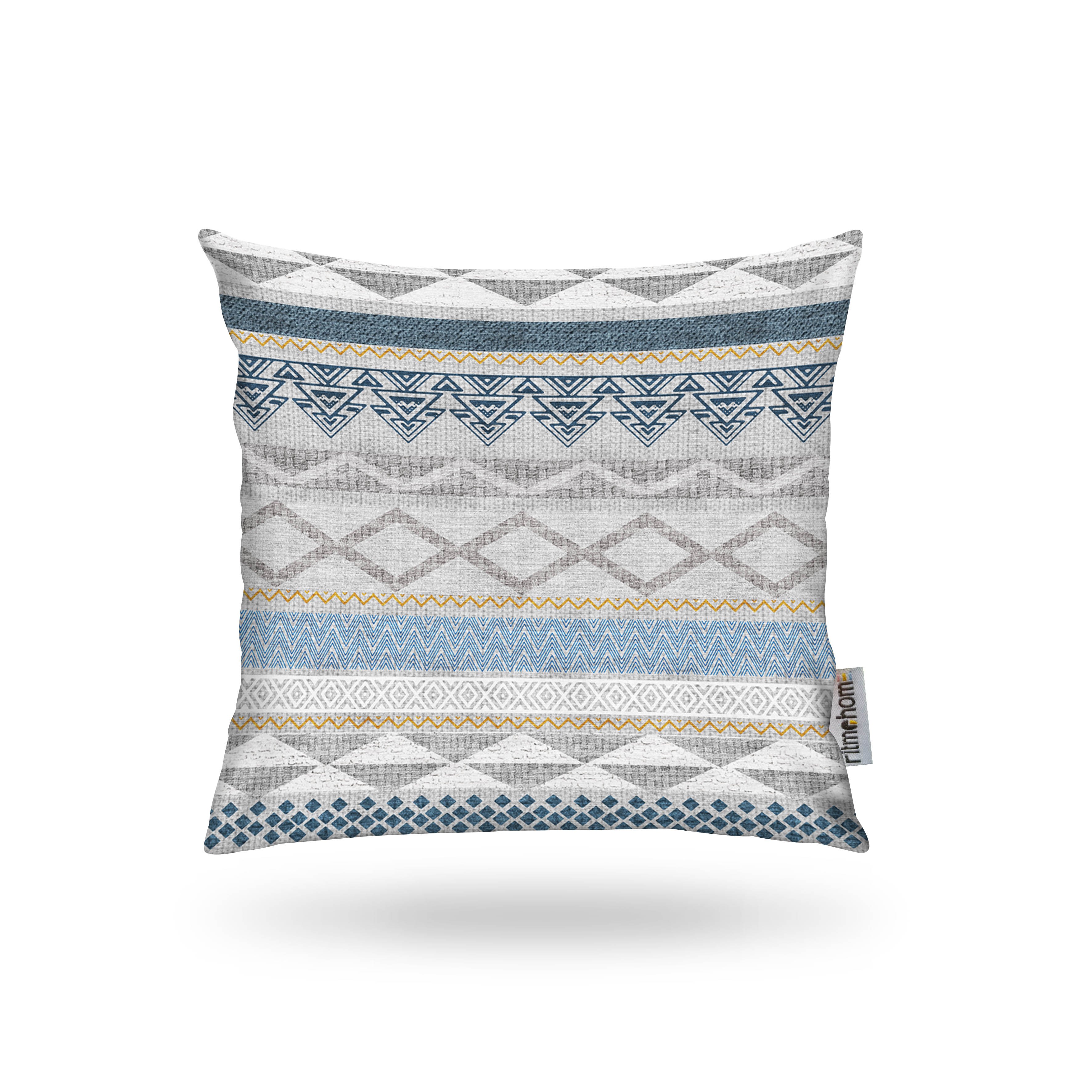 Kırlent Kılıfı İsk. Desen Açık Mavi-Beyaz 43x43cm