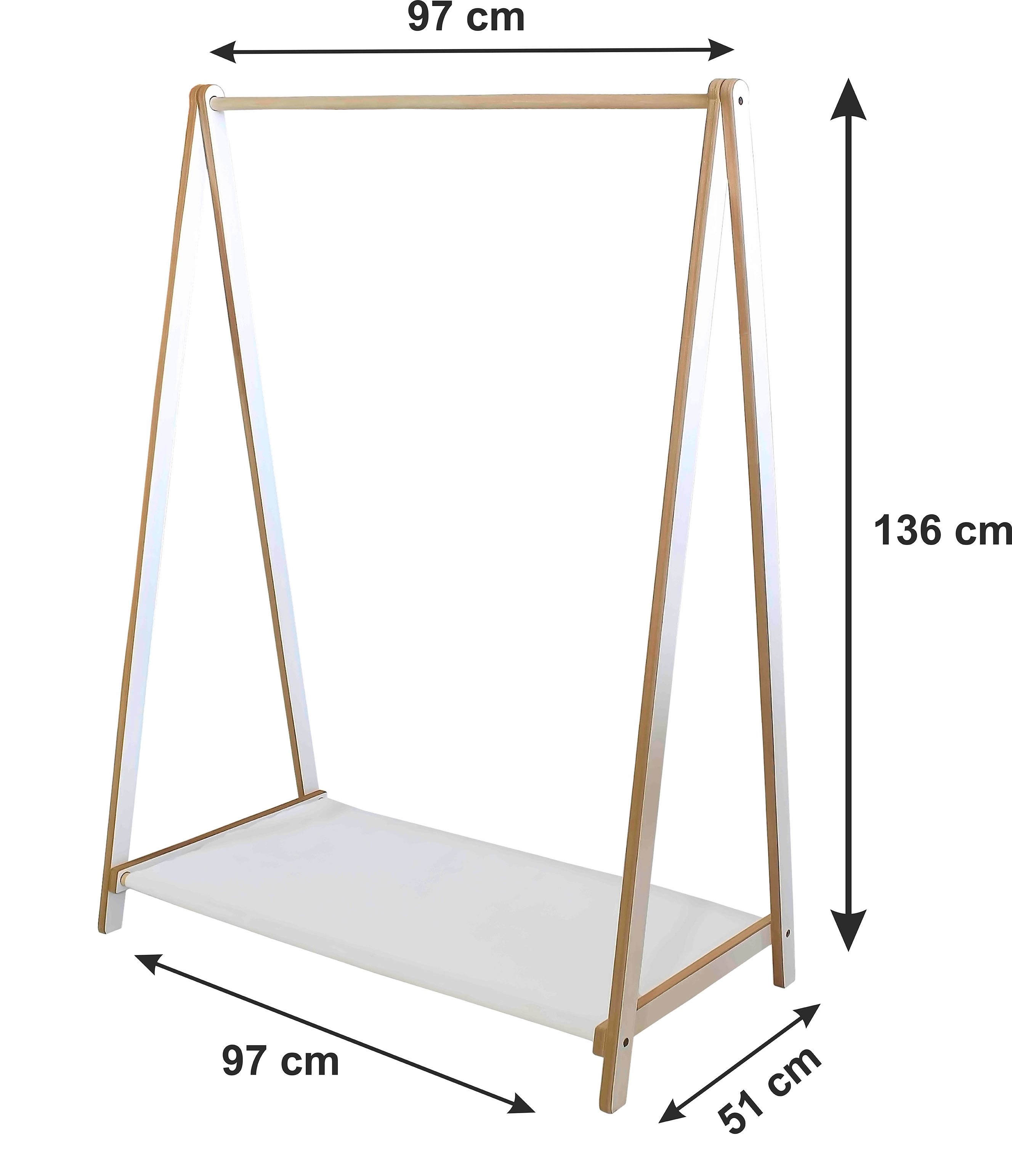 Elbise Askısı Raflı Mdf + Kumaş