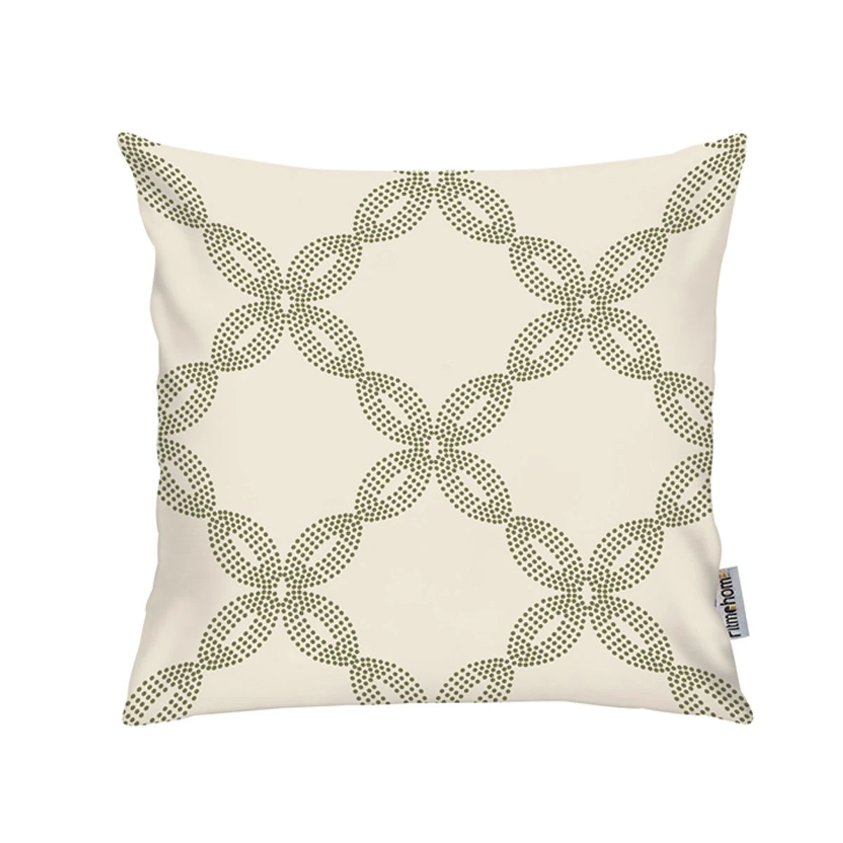 Kırlent Kılıfı Baskılı Haki Beyaz Desen 43x43