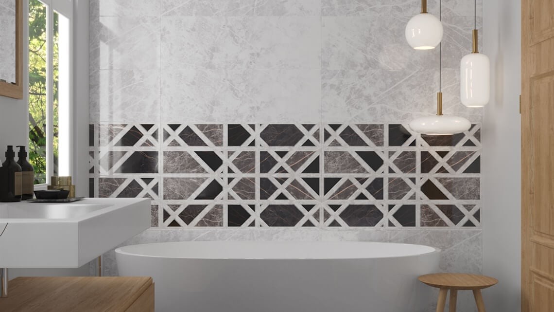 Duvar Karosu The Marble Gri Parlak 30x90