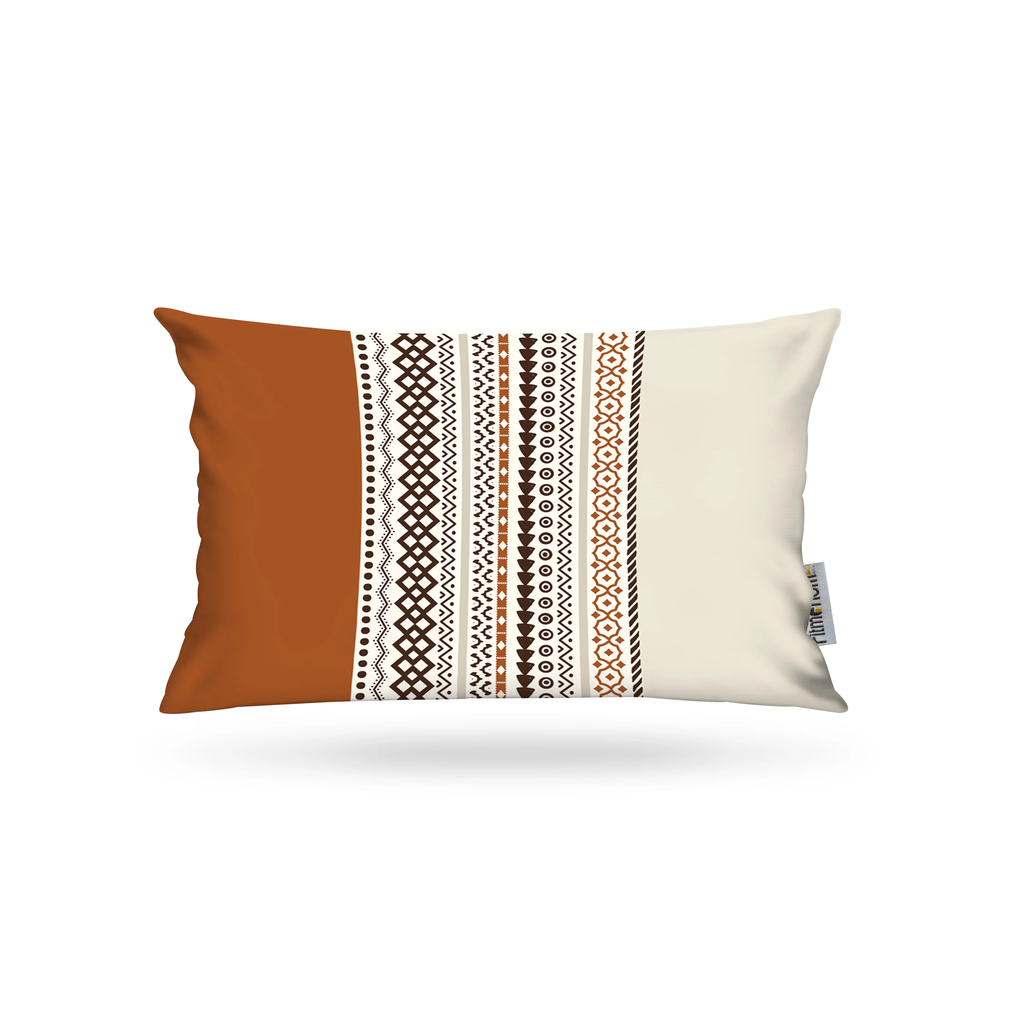 Kırlent Kılıfı İsk. Etn Desen Krem-Kahve 35x50cm