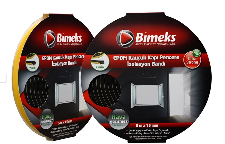 EPDM Kauçuk Kapı Pencere Bandı 5mmx10mmx5mt Siyah