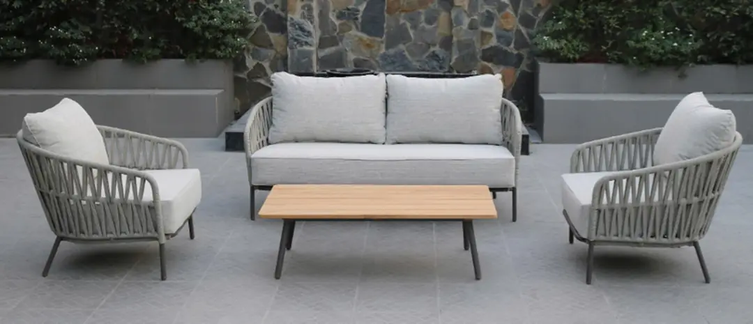 Danisa Oturma Seti 3+1+1+Medium Side Table Minderli Gri