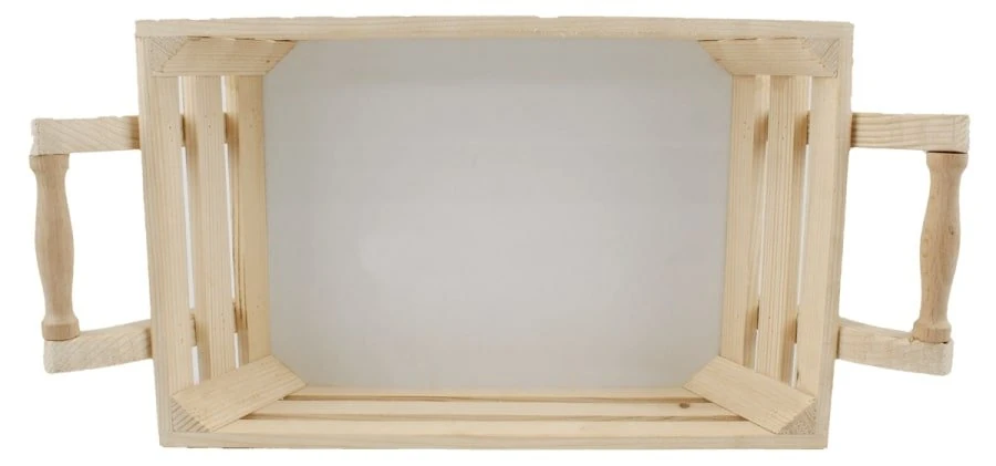 Ahşap Saplı Kasa Doğal Ağaç 41*12.5*20cm