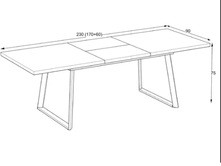 Masa Lavinya Dining Ahşap Siyah 170*60cm