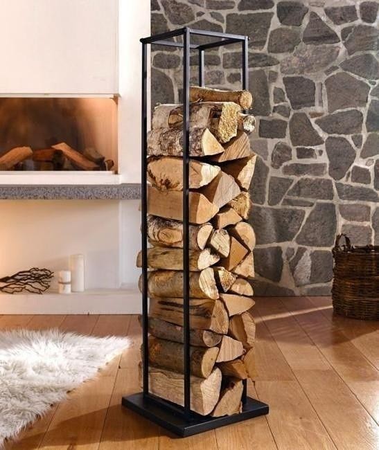Ferforje Metal Şömine Odunluk 20*100*25cm