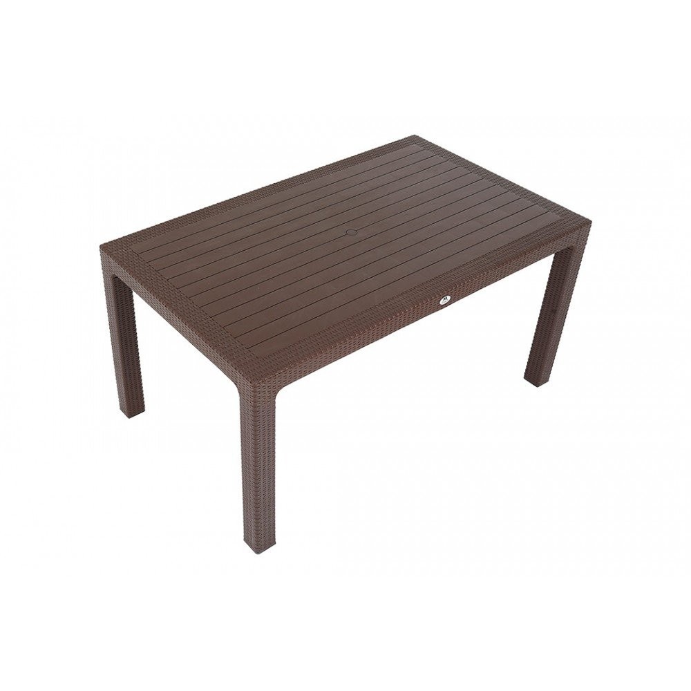 Masa Camsız Elit Rattan  90*150cm Kahve