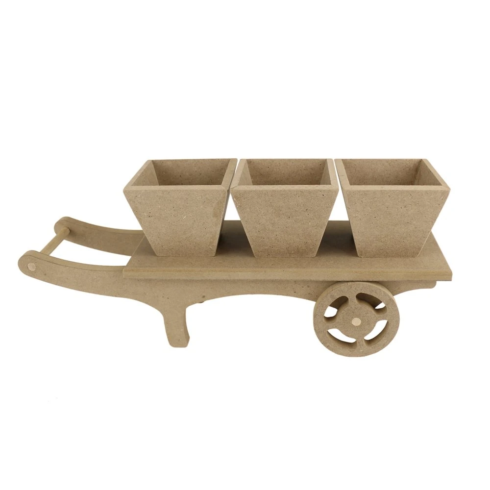 Ahşap Dekoratif Skulent Araba 35cm