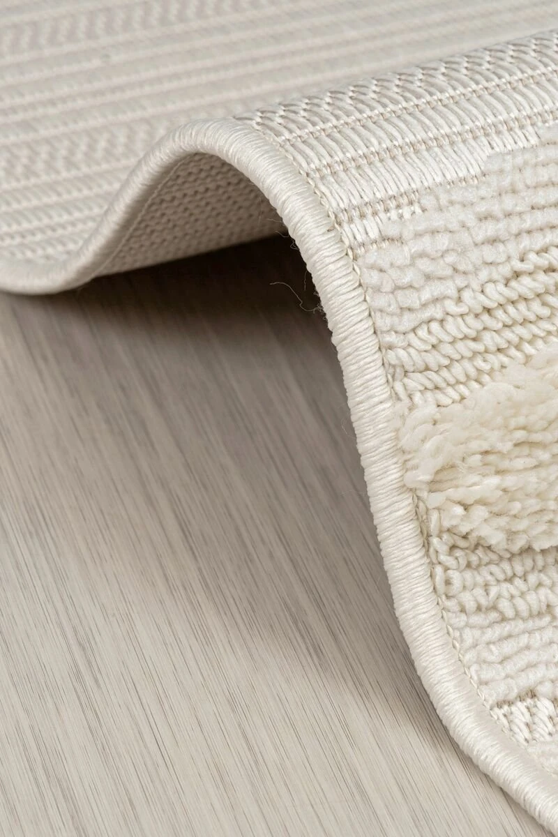 Bukle Halı Çizgi Desen Krem  200x290