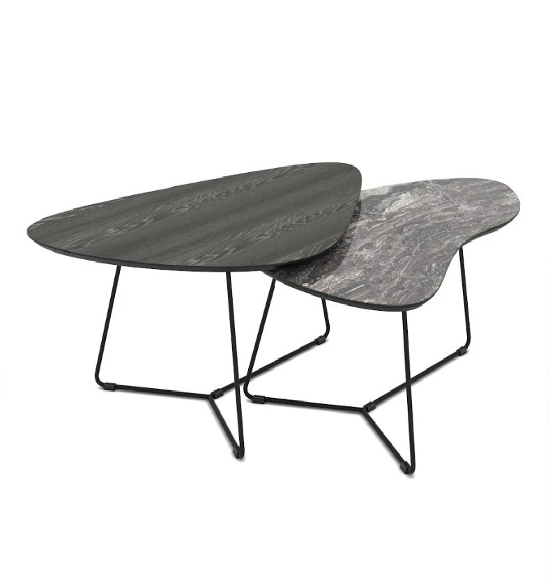 Orta Sehpa Tussey Lumiere 2 li agaç Desen Siyah