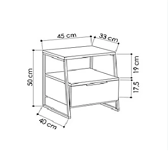 Komodin Pal Retro Gri 50*45*40cm