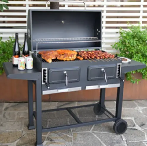 BBQ With Wheel Shelf Black 153x62x110cm FT01-0