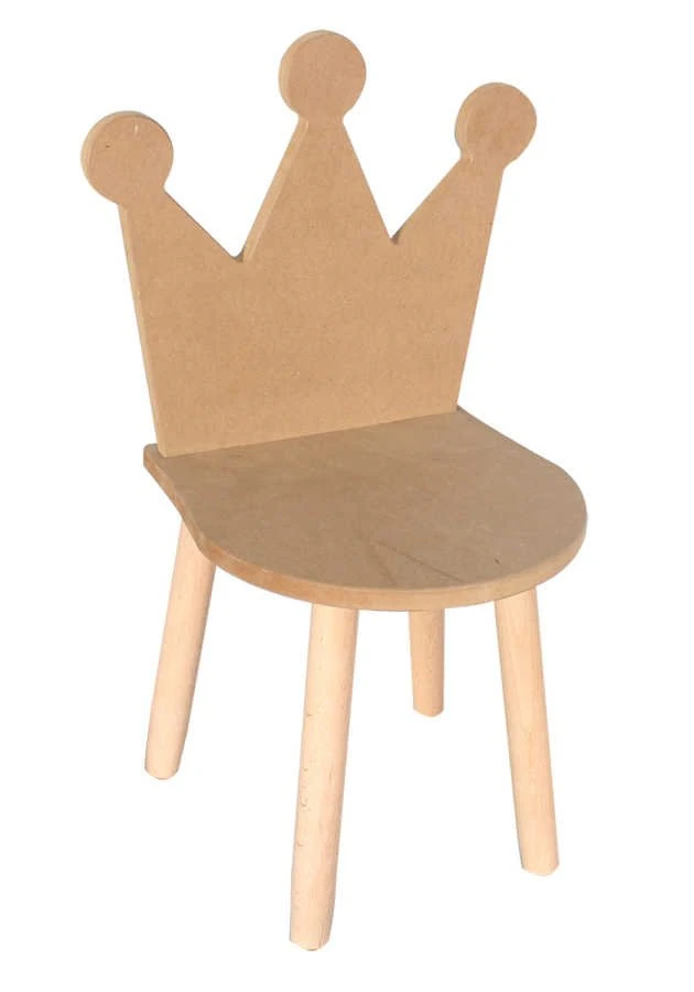 Ahşap Çocuk Sandalyesi Taçlı 30*65*30cm