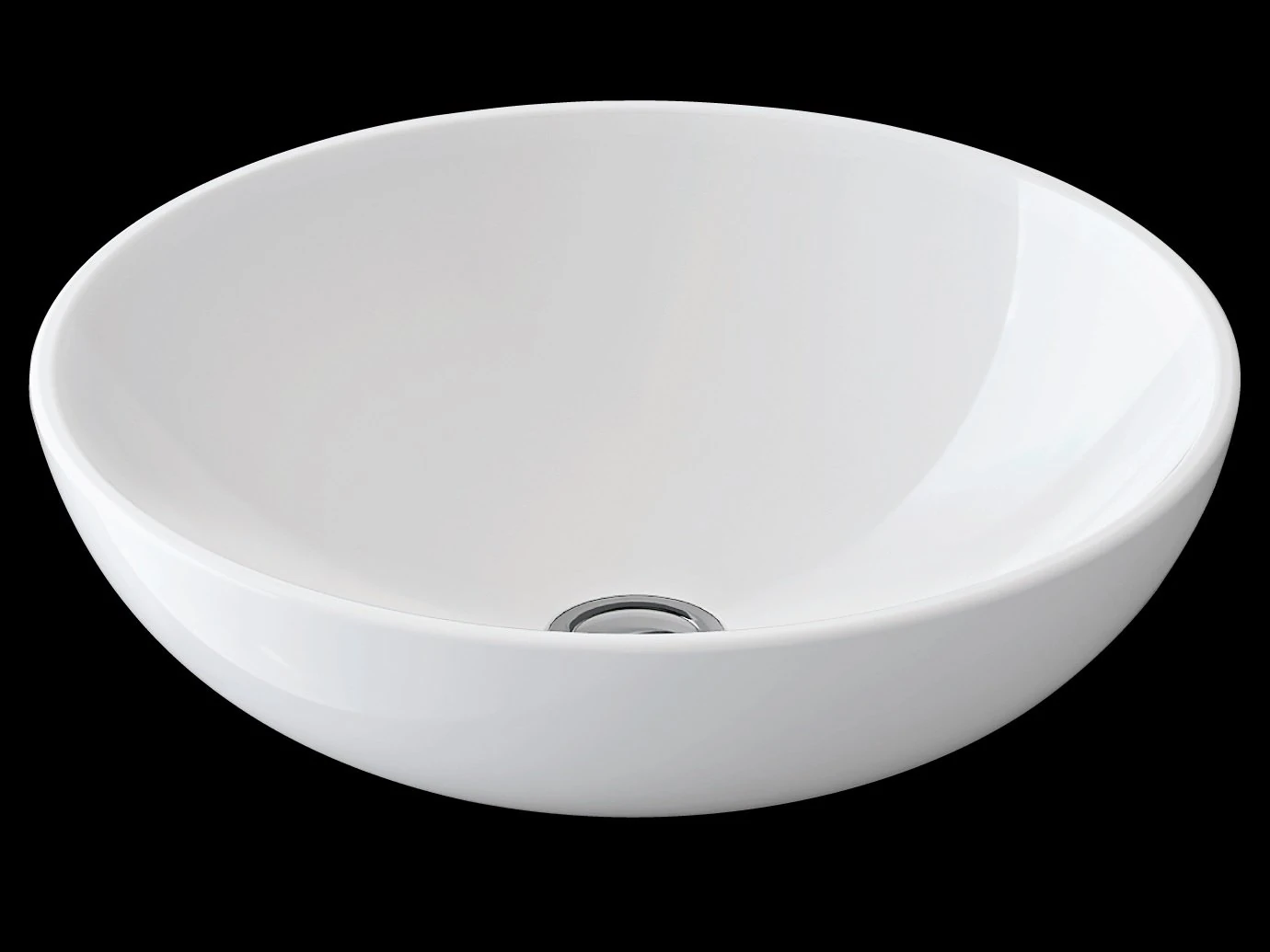 Daire Tezgah Üstü Lavabo Beyaz Deliksiz 45*45cm