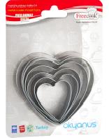 Metal Kurabiye Kalıbı 5 Li Kalp