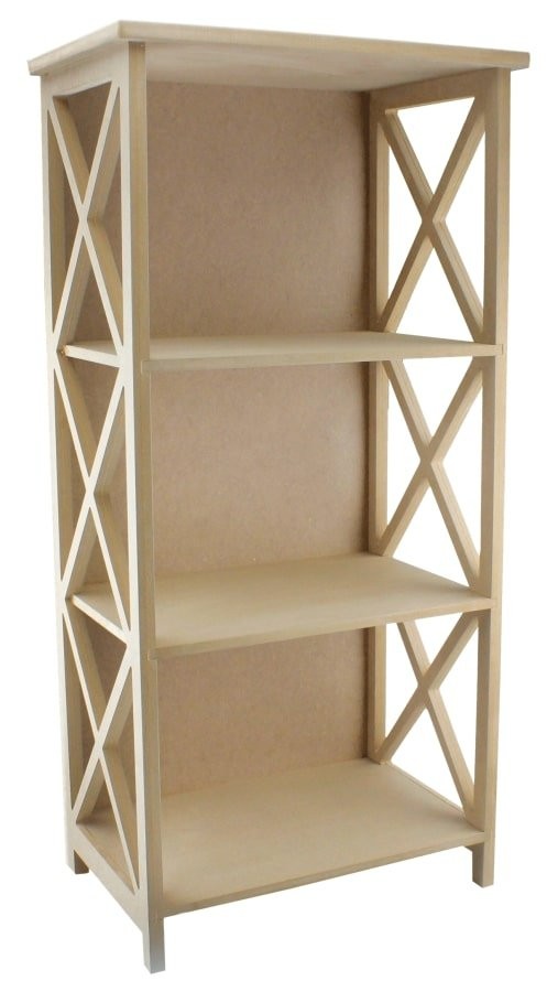 Ahşap Çapraz 3 Katlı Kitaplık Raf 47.5*98*30cm