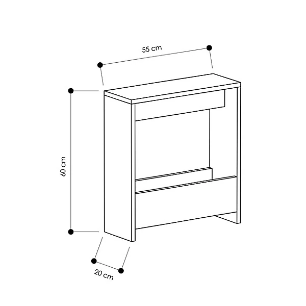 Yan Sehpa Sımpı Gri Mermer 60*55*20cm