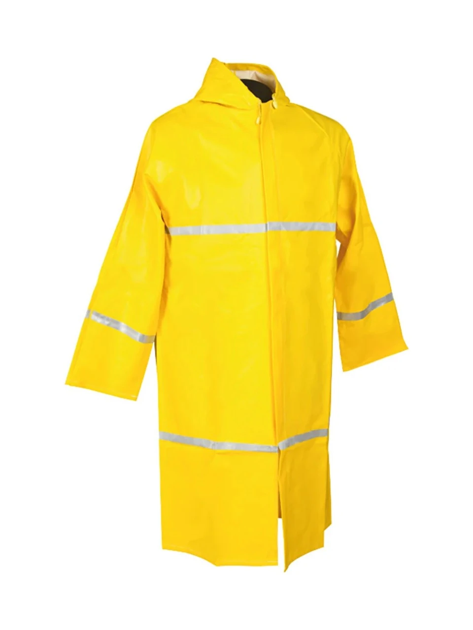 Yağmurluk Reflektörlü  Saf PVC Pardesü XL Sarı