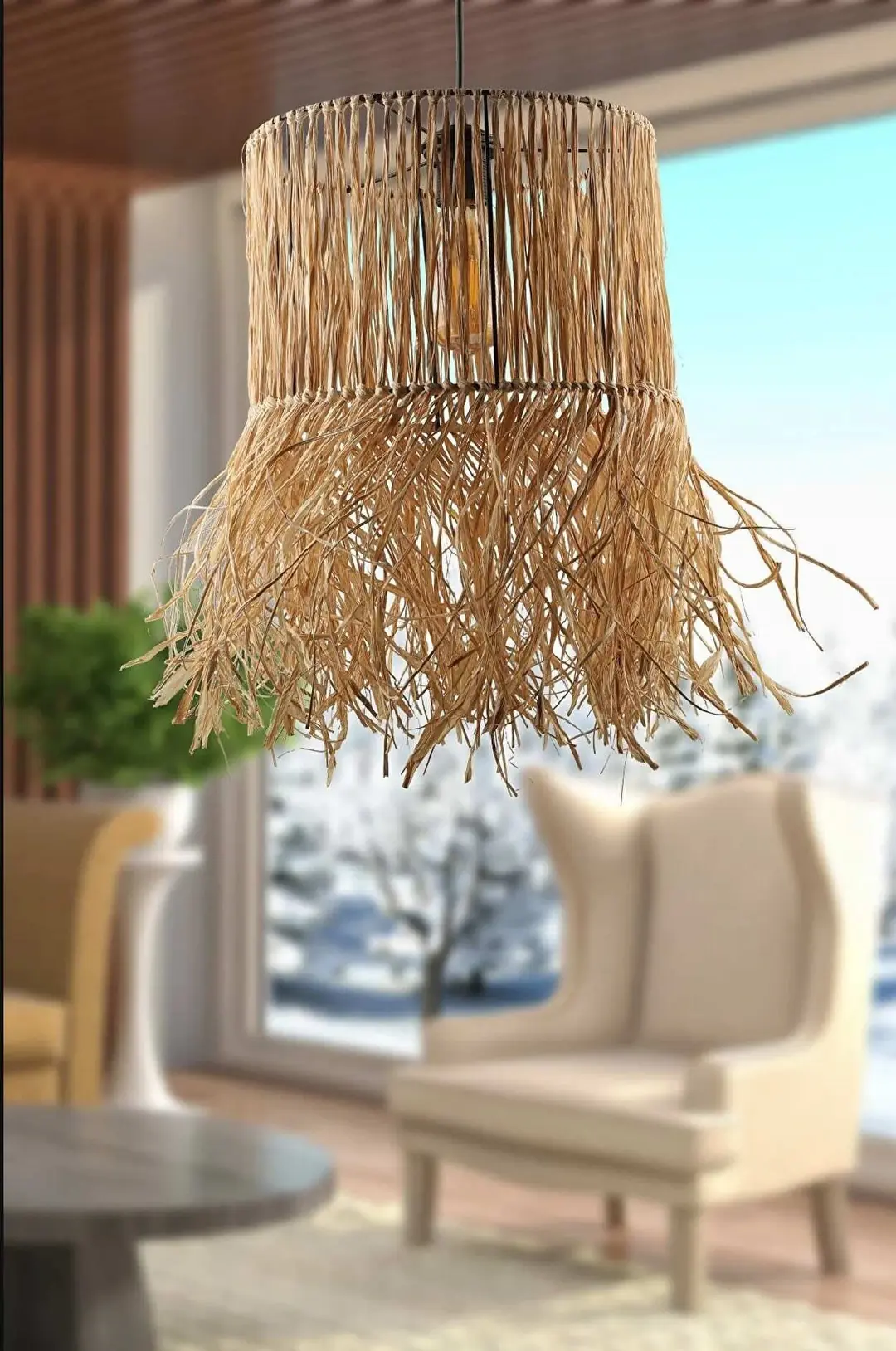 Biga Raffia Chandelier Single Ready