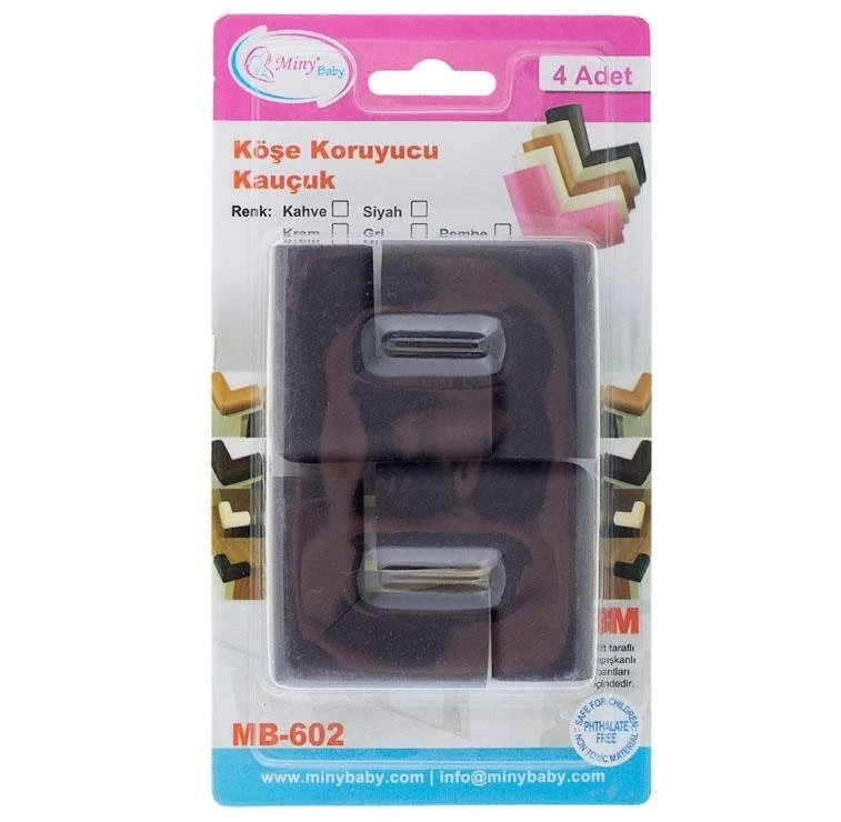 Çocuk Köşe Koruyucu Kauçuk 4lü Kahverengi