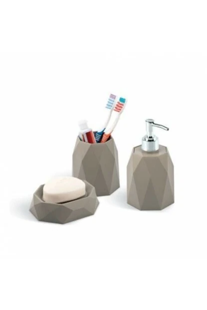 Diamond Banyo Seti 3lü Gri
