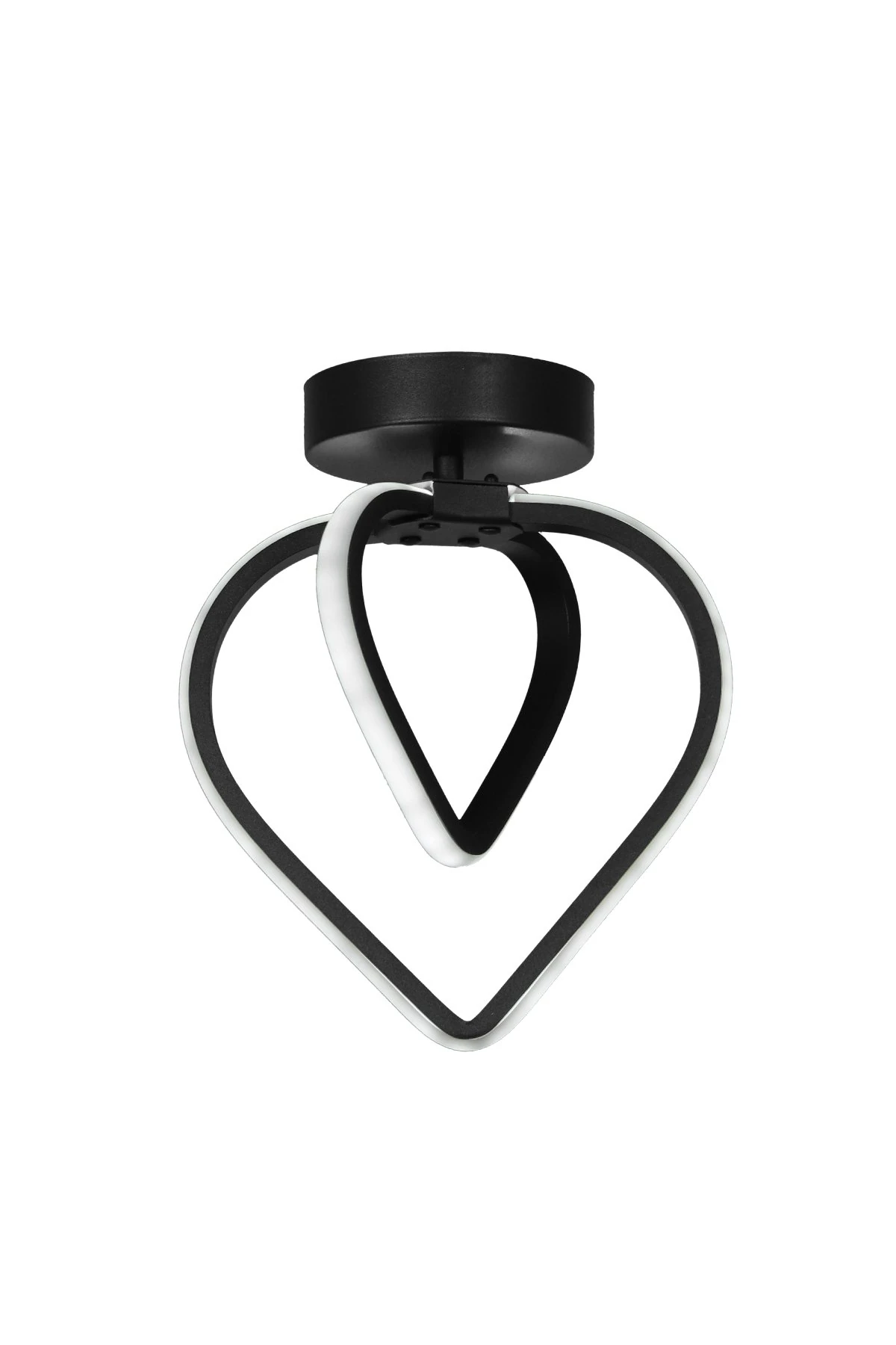 Kalp Tekli Ledli Avize Tavana MontajSiyah