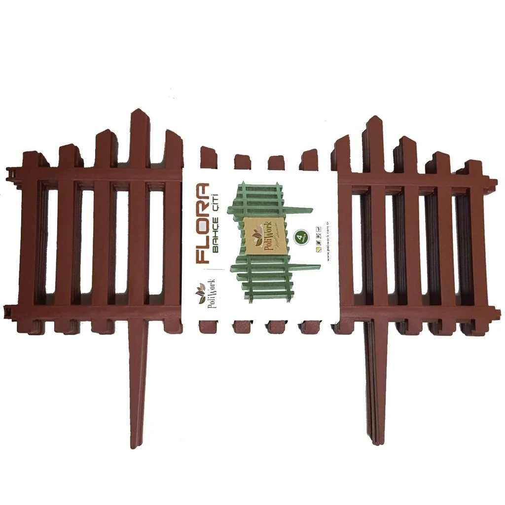 Bahçe Çiti Flora 4lü  Kahve