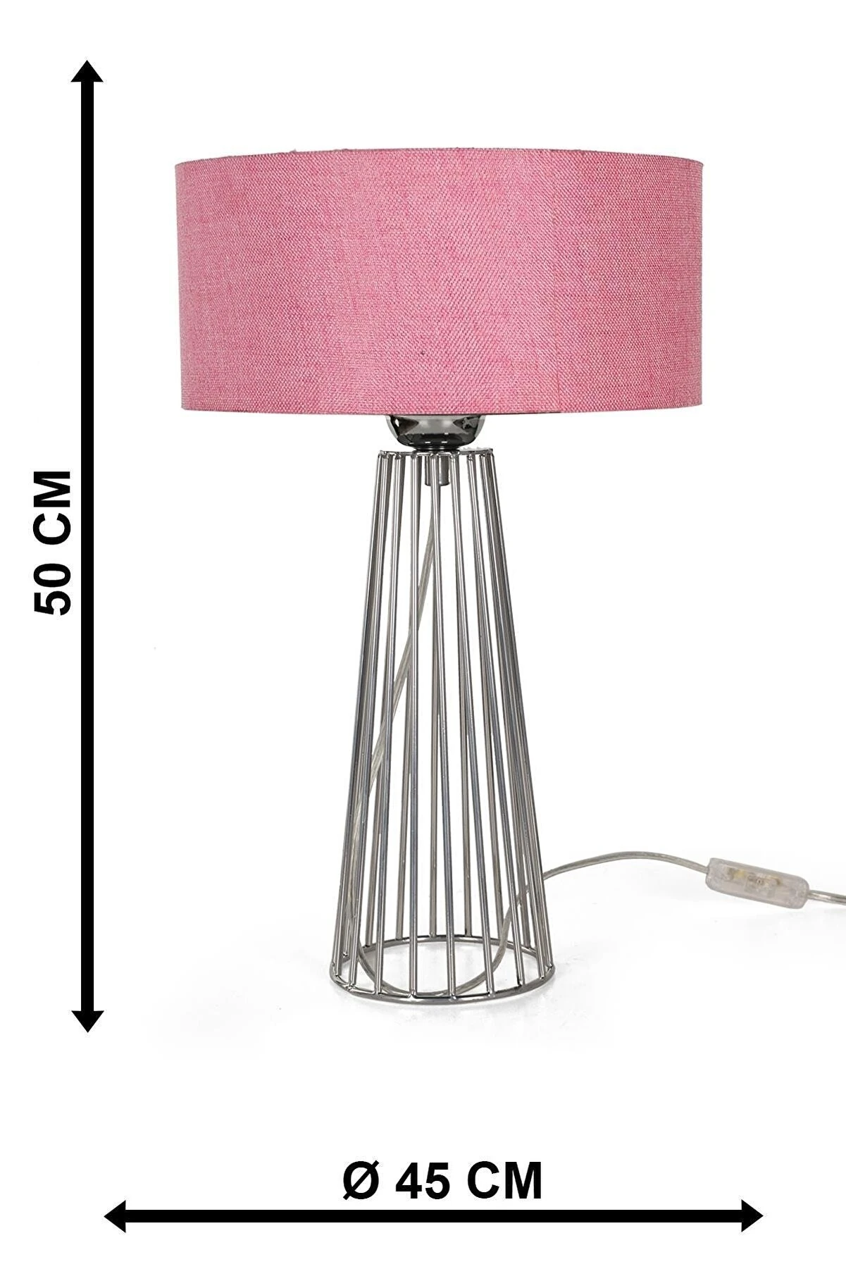 Masa Lambası Filipin Krom -Pembe Şapka