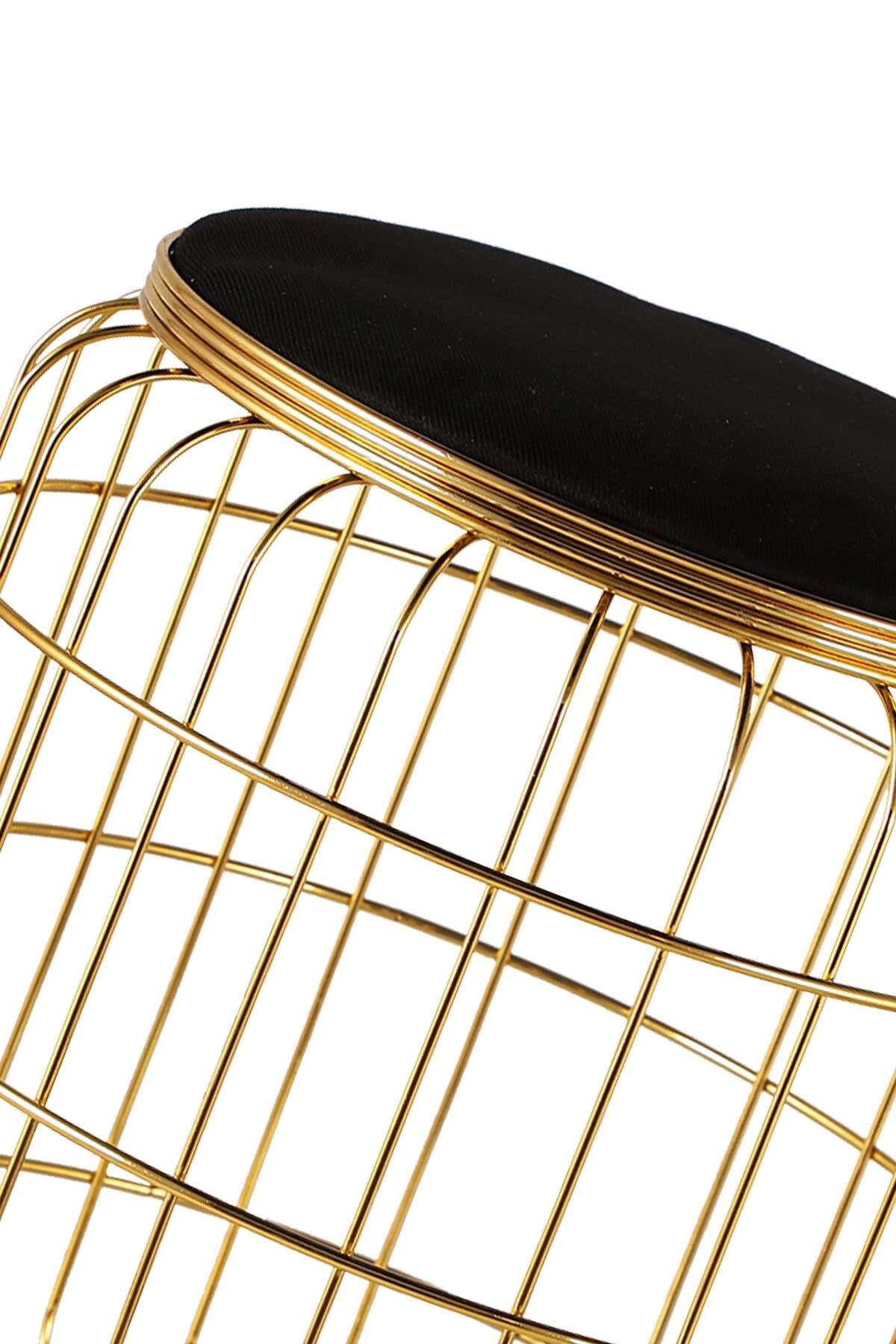 Puf Metal Camellia  Gold-Siyah