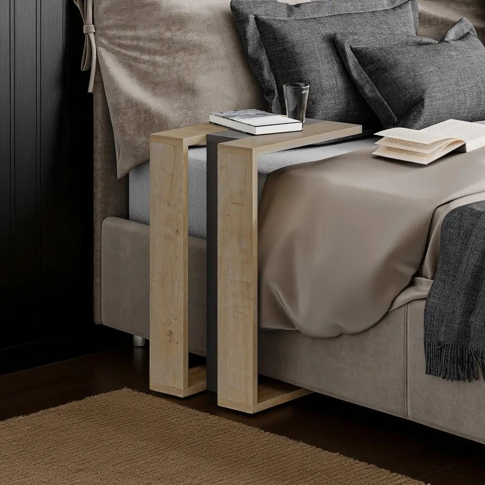 Yan Sehpa Muju Meşe-Antrasit-Meşe 57*40*30cm