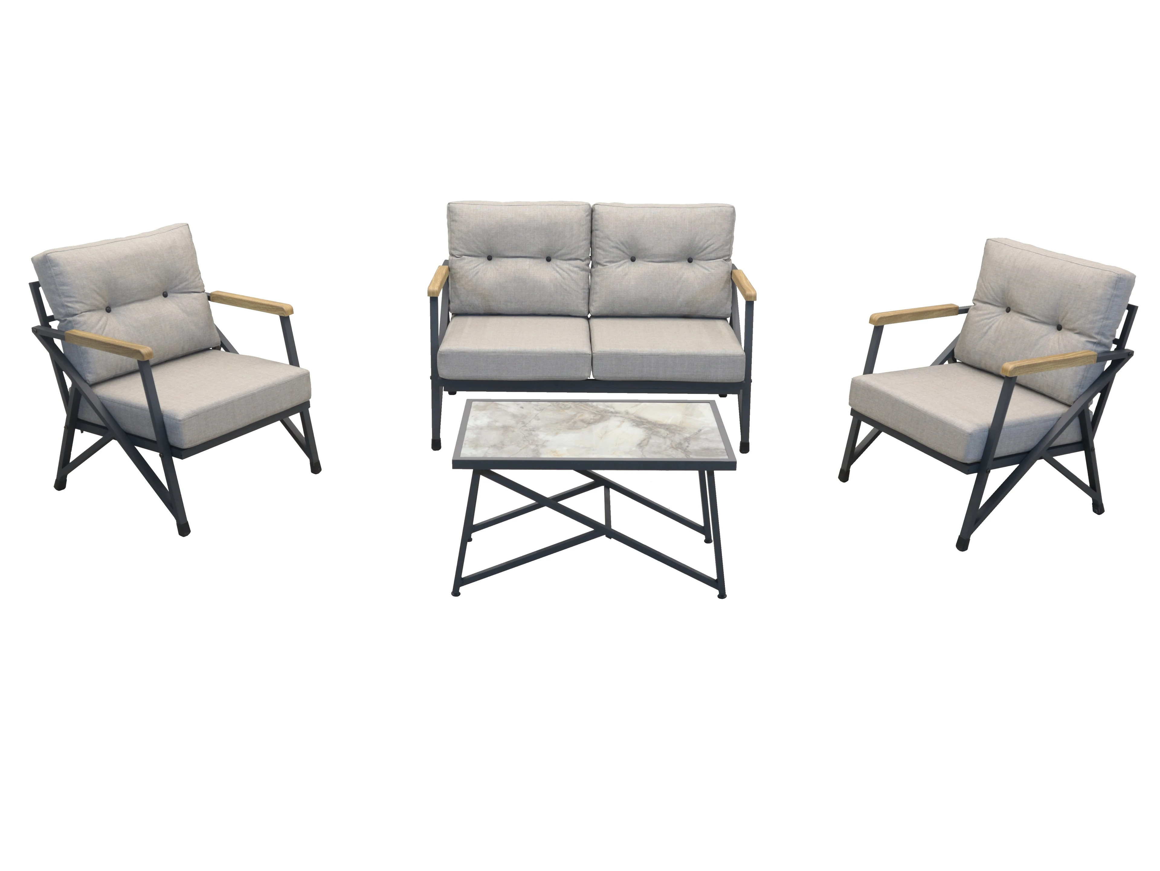 Oturma Seti Nefin  2+1+1+ Sehpa Alm. Antrasit