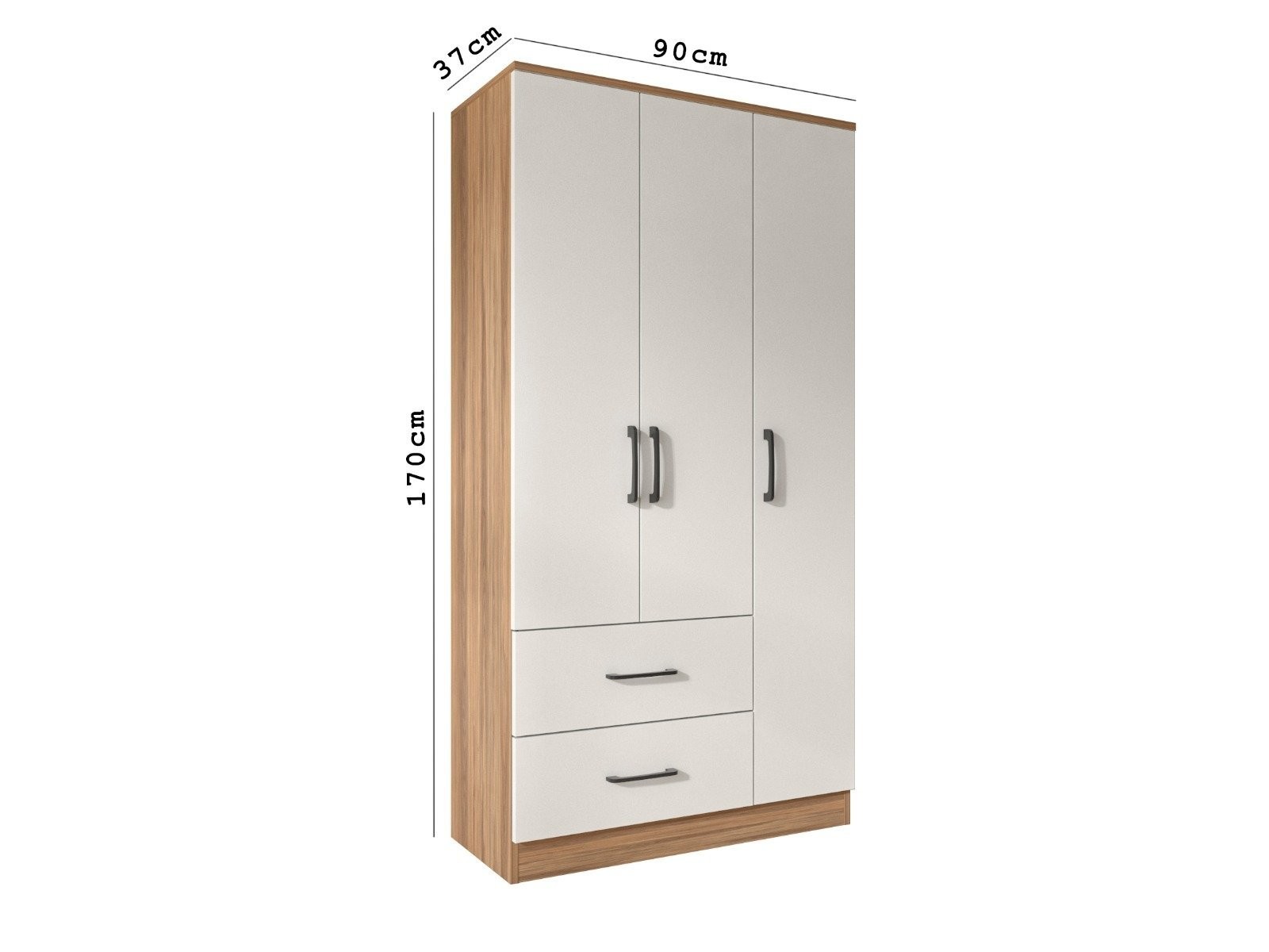 Kıyafet Dolabı 3Kapak 2Çekmeceli CvzByz 90*170*37