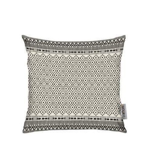 Kırlent Kılıfı İsk. Etn Desen Krem-Siyah 43x43cm