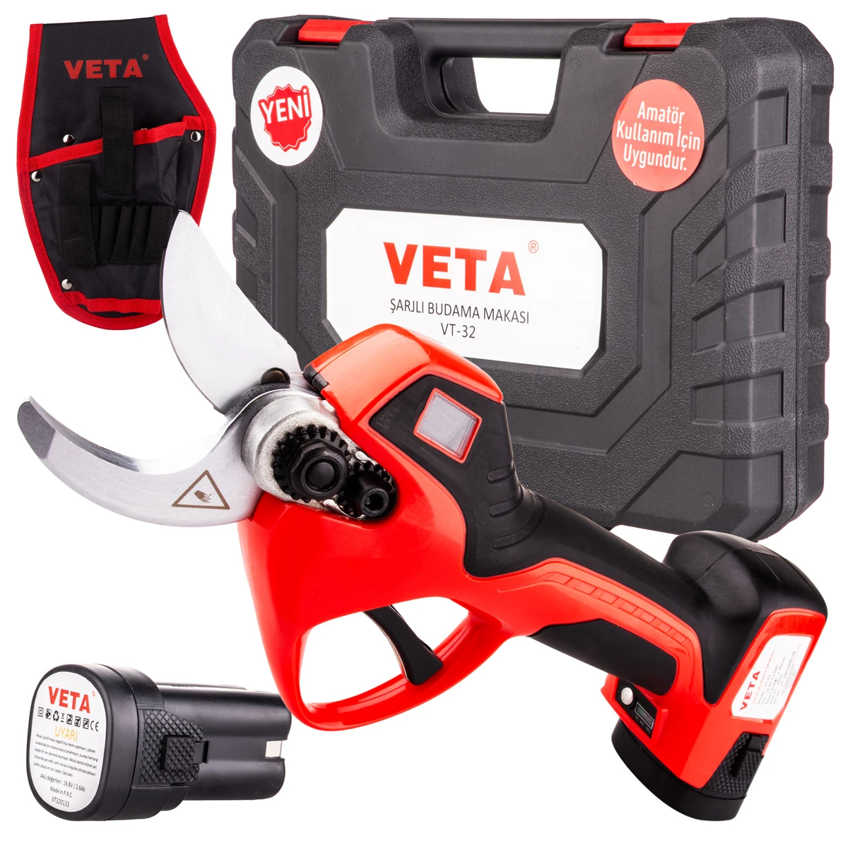 VETA VT-32 BUDAMA MAKASI ÇİFT AKÜLÜ 32MM PARMAK SENSÖRLÜ