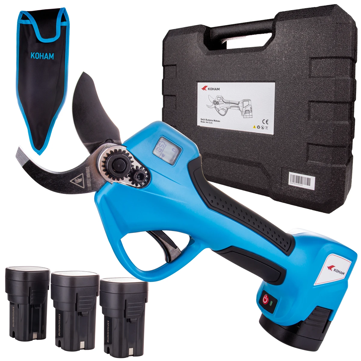 KOHAM KH-S35 BUDAMA MAKASI 35 MM ÜÇ AKÜLÜ PARMAK SENSÖRLÜ