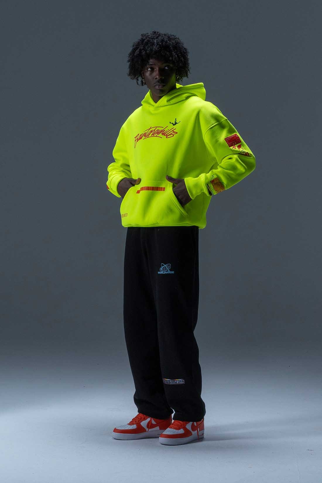 CLIMAX NEON SARI OVERSIZE HOODIE | Bold Graphic Street Style Erkek (%100 Pamuk)