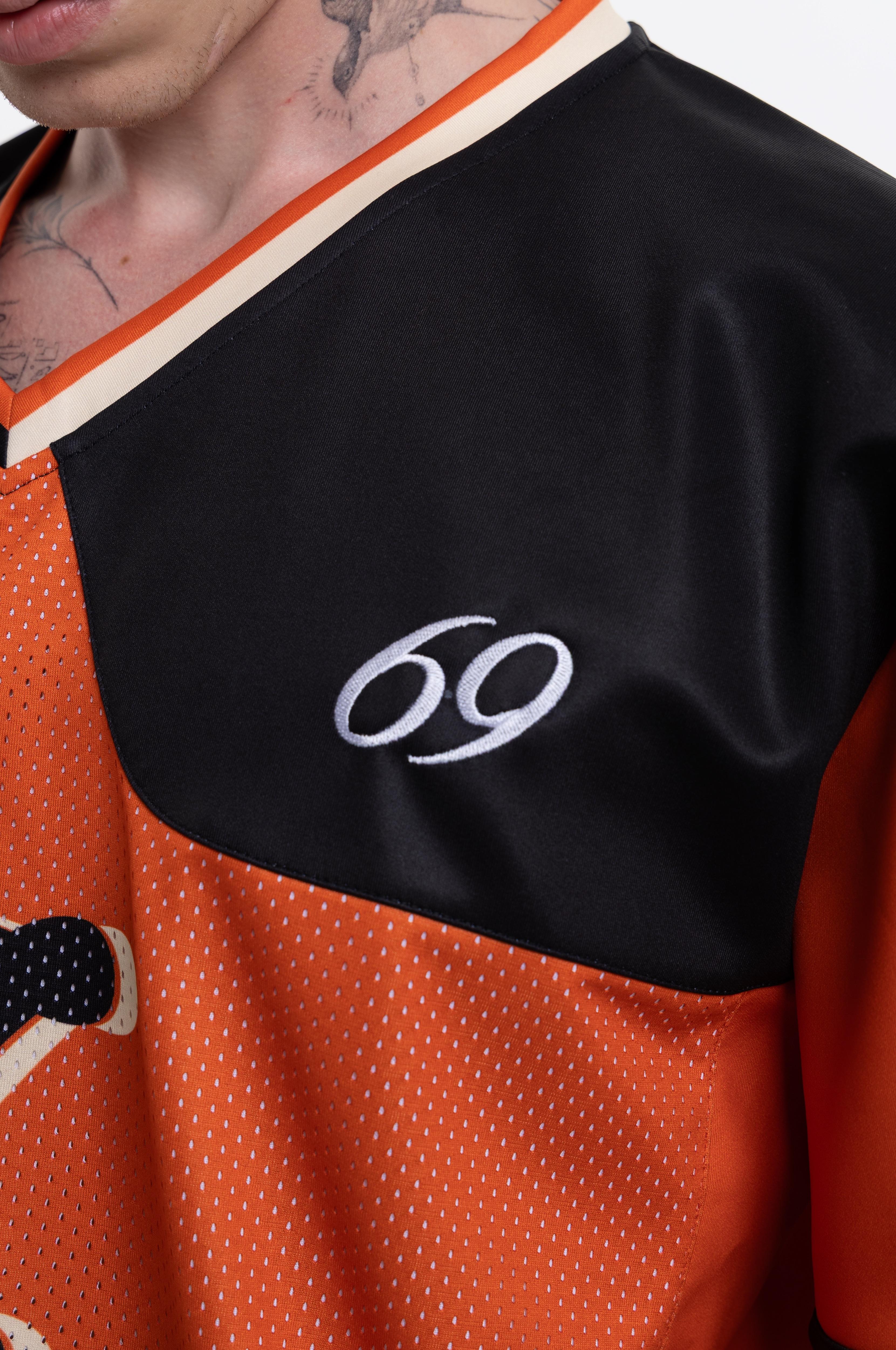 ICE OVERSIZE JERSEY — Turuncu Siyah Street & Ski Style Erkek (Scuba & File Kumaş)